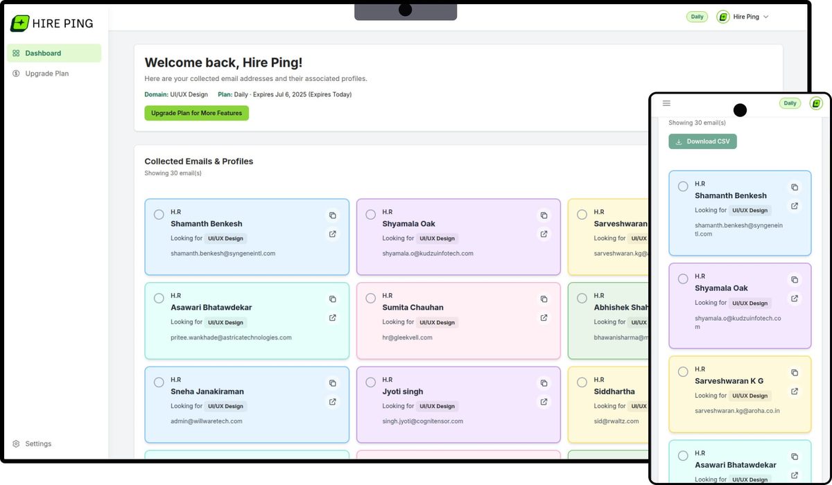 HirePing app